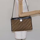 Christian Dior Trotter Canvas Shoulder Bag Brown Gold Auth 138805-19