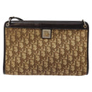 Christian Dior Trotter Canvas Shoulder Bag Brown Gold Auth 138805-2