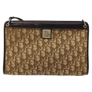 Christian Dior Trotter Canvas Shoulder Bag Brown Gold Auth 138805 - 0