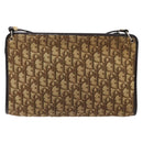 Christian Dior Trotter Canvas Shoulder Bag Brown Gold Auth 138805-3