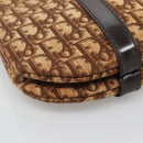 Christian Dior Trotter Canvas Hand Bag Brown Gold Auth 138806-11