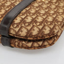 Christian Dior Trotter Canvas Hand Bag Brown Gold Auth 138806-12