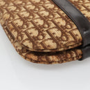 Christian Dior Trotter Canvas Hand Bag Brown Gold Auth 138806-13