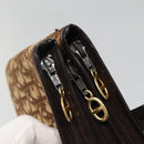 Christian Dior Trotter Canvas Hand Bag Brown Gold Auth 138806-14