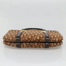 Christian Dior Trotter Canvas Hand Bag Brown Gold Auth 138806-9