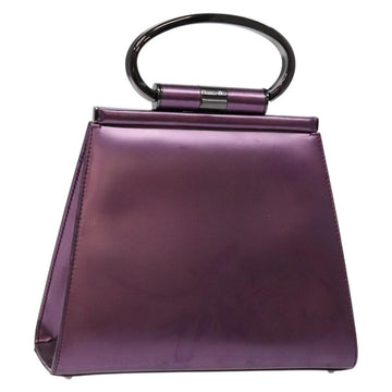 Christian Dior Hand Bag Patent leather Purple Auth 138811