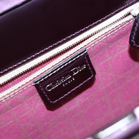 Christian Dior Hand Bag Patent leather Purple Auth 138811