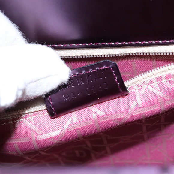 Christian Dior Hand Bag Patent leather Purple Auth 138811
