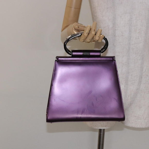 Christian Dior Hand Bag Patent leather Purple Auth 138811