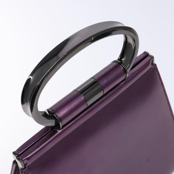 Christian Dior Hand Bag Patent leather Purple Auth 138811