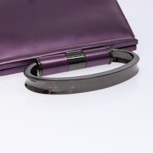 Christian Dior Hand Bag Patent leather Purple Auth 138811