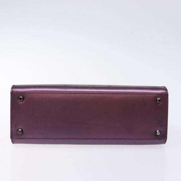 Christian Dior Hand Bag Patent leather Purple Auth 138811