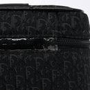 Christian Dior Trotter Canvas Vanity Pouch Black Silver Auth 138812-9