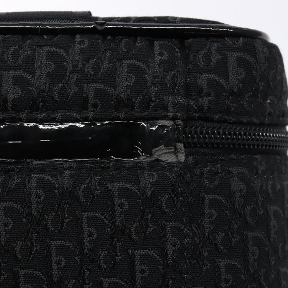 Christian Dior Trotter Canvas Vanity Pouch Black Silver Auth 138812
