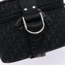 Christian Dior Trotter Canvas Vanity Pouch Black Silver Auth 138812-18