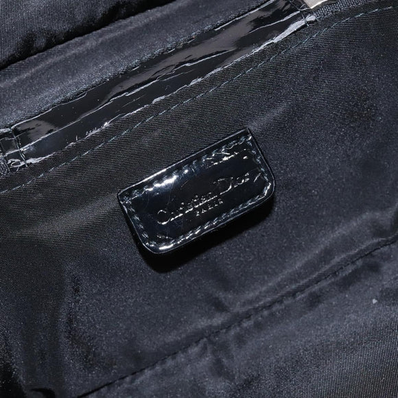 Christian Dior Trotter Canvas Vanity Pouch Black Silver Auth 138812