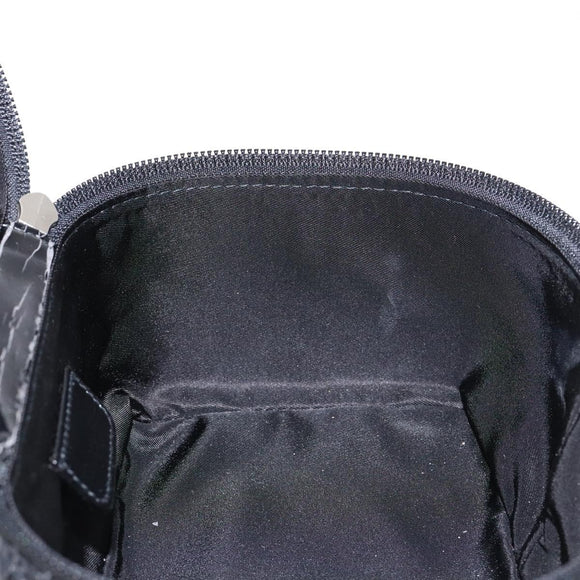 Christian Dior Trotter Canvas Vanity Pouch Black Silver Auth 138812