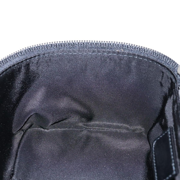 Christian Dior Trotter Canvas Vanity Pouch Black Silver Auth 138812