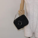 Christian Dior Trotter Canvas Vanity Pouch Black Silver Auth 138812-23