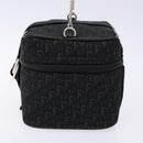 Christian Dior Trotter Canvas Vanity Pouch Black Silver Auth 138812-3