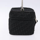 Christian Dior Trotter Canvas Vanity Pouch Black Silver Auth 138812-4