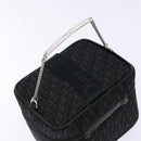 Christian Dior Trotter Canvas Vanity Pouch Black Silver Auth 138812-6
