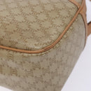 CELINE Macadam Canvas Shoulder Bag PVC Beige Gold Auth 138813-10