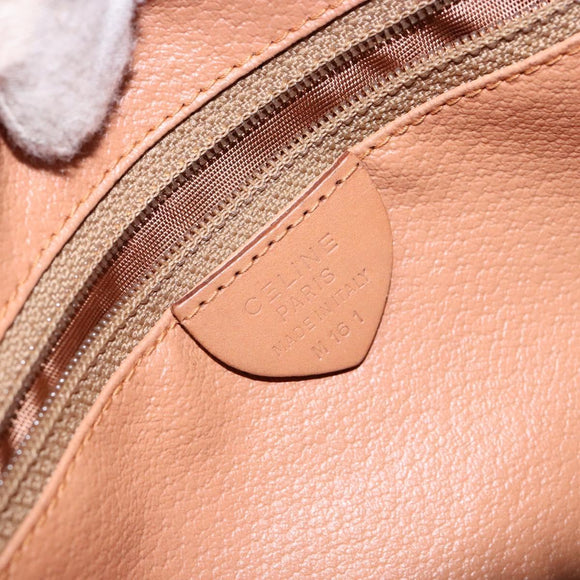 CELINE Macadam Canvas Shoulder Bag PVC Beige Gold Auth 138813