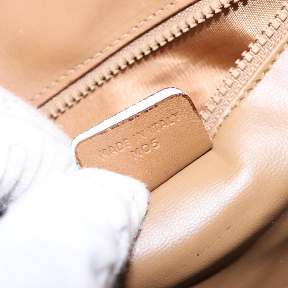 CELINE Macadam Canvas Shoulder Bag PVC Beige Gold Auth 138814