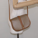 CELINE Macadam Canvas Shoulder Bag PVC Beige Gold Auth 138814-22