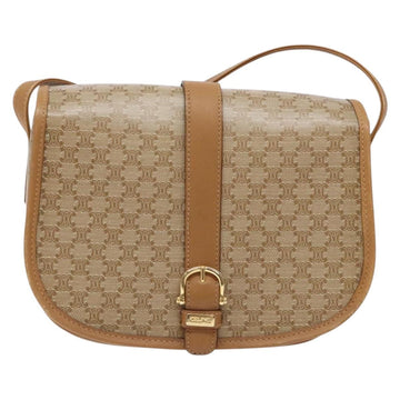 CELINE Macadam Canvas Shoulder Bag PVC Beige Gold Auth 138814 - 0