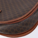 CELINE Macadam Canvas Shoulder Bag PVC Leather Brown Gold Auth 138815-10