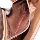 CELINE Macadam Canvas Shoulder Bag PVC Leather Brown Gold Auth 138815-21