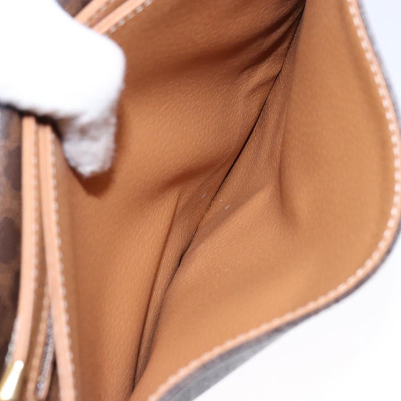 CELINE Macadam Canvas Shoulder Bag PVC Leather Brown Gold Auth 138815