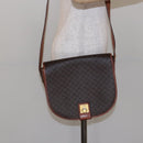 CELINE Macadam Canvas Shoulder Bag PVC Leather Brown Gold Auth 138815-24