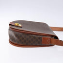 CELINE Macadam Canvas Shoulder Bag PVC Leather Brown Gold Auth 138815-4