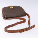 CELINE Macadam Canvas Shoulder Bag PVC Leather Brown Gold Auth 138815-7