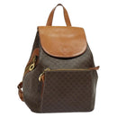 CELINE Backpack PVC Leather Brown Gold Auth 138816-1