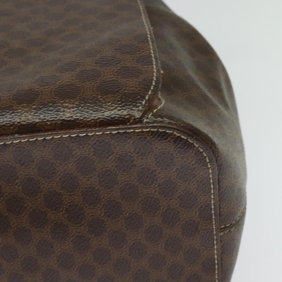 CELINE Backpack PVC Leather Brown Gold Auth 138816