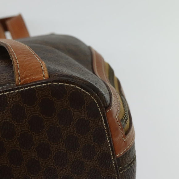 CELINE Backpack PVC Leather Brown Gold Auth 138816