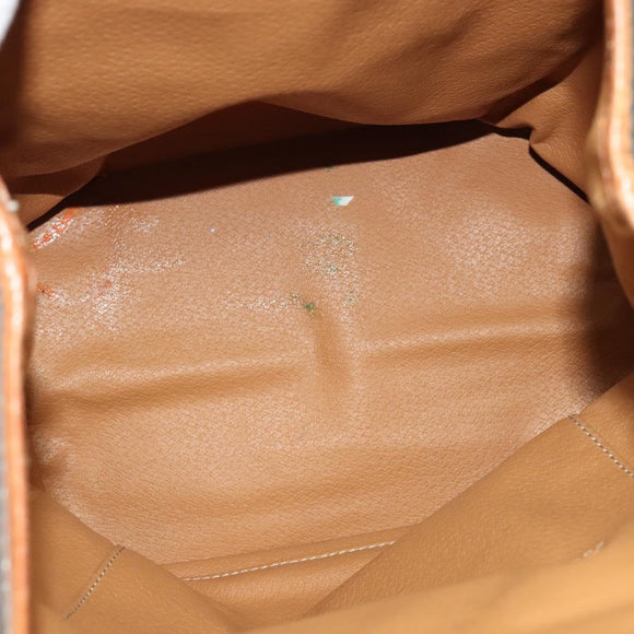 CELINE Backpack PVC Leather Brown Gold Auth 138816