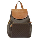 CELINE Backpack PVC Leather Brown Gold Auth 138816-2