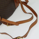 CELINE Backpack PVC Leather Brown Gold Auth 138816-7