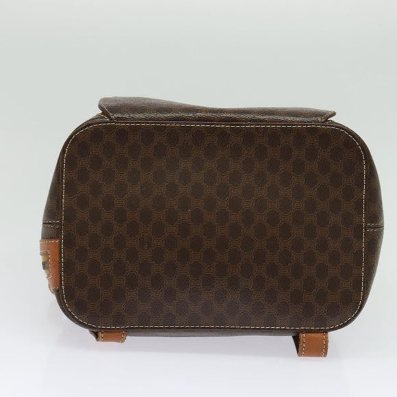 CELINE Backpack PVC Leather Brown Gold Auth 138816