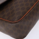 CELINE Macadam Canvas Shoulder Bag PVC Leather Brown Gold Auth 138817-11