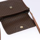 CELINE Macadam Canvas Shoulder Bag PVC Leather Brown Gold Auth 138817-15