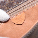 CELINE Macadam Canvas Shoulder Bag PVC Leather Brown Gold Auth 138817-16