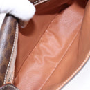 CELINE Macadam Canvas Shoulder Bag PVC Leather Brown Gold Auth 138817-17