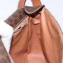 CELINE Macadam Canvas Shoulder Bag PVC Leather Brown Gold Auth 138817-18