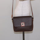 CELINE Macadam Canvas Shoulder Bag PVC Leather Brown Gold Auth 138817-21